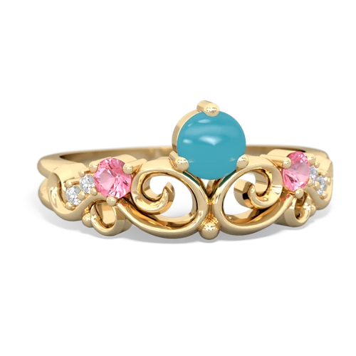 turquoise-pink sapphire crown keepsake ring