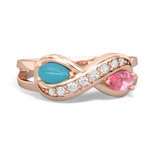 turquoise-pink sapphire diamond infinity ring