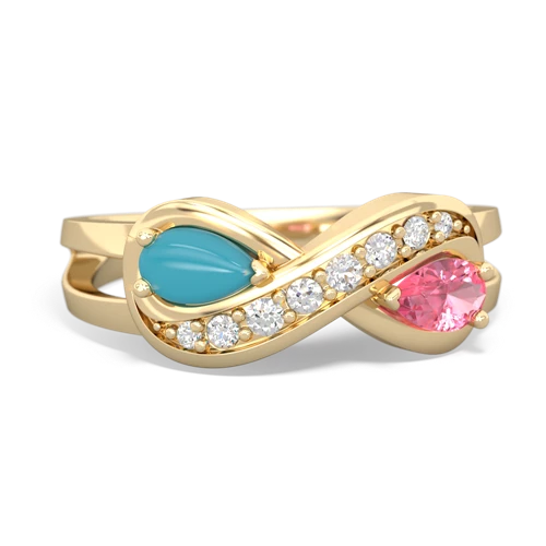 turquoise-pink sapphire diamond infinity ring