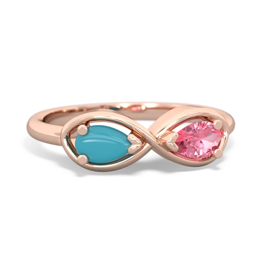 turquoise-pink sapphire infinity ring