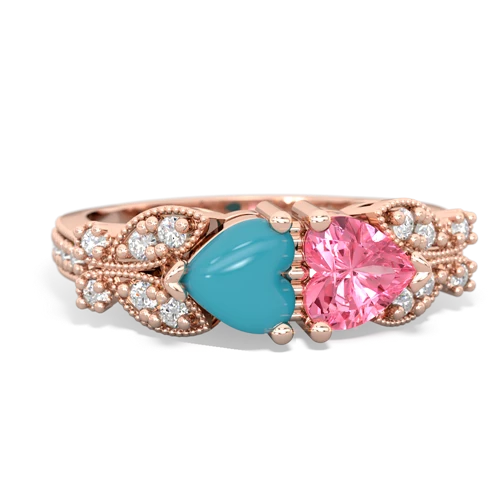 turquoise-pink sapphire keepsake butterfly ring