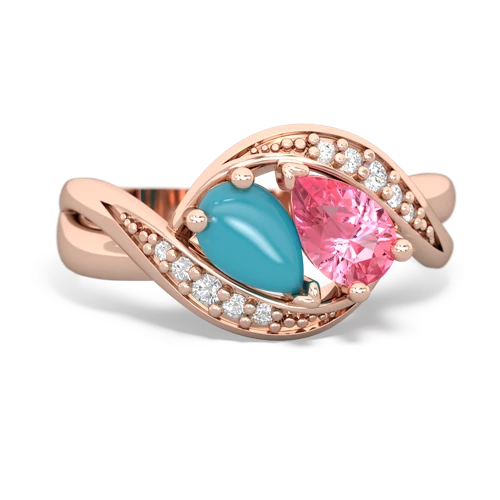 turquoise-pink sapphire keepsake curls ring