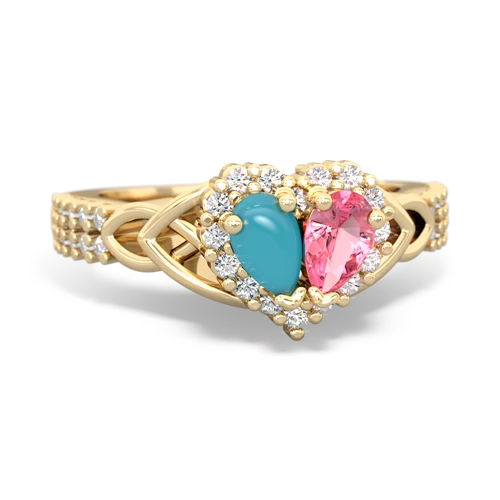 turquoise-pink sapphire keepsake engagement ring