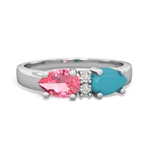 turquoise-pink sapphire timeless ring