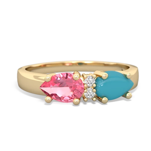 turquoise-pink sapphire timeless ring