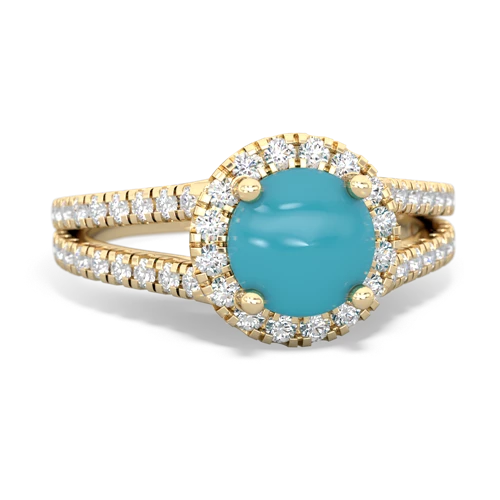 turquoise halo pave ring