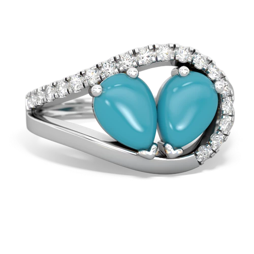 turquoise pave heart ring