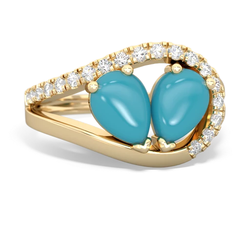 turquoise pave heart ring