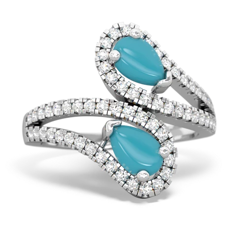 turquoise pave swirls ring