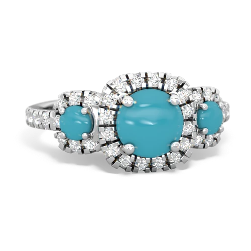 turquoise three stone regal ring