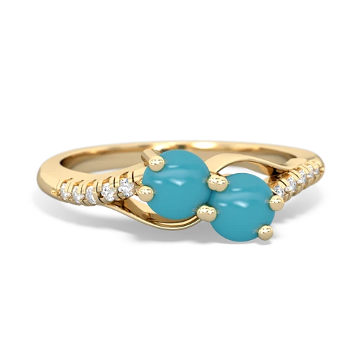 turquoise two stone infinity ring