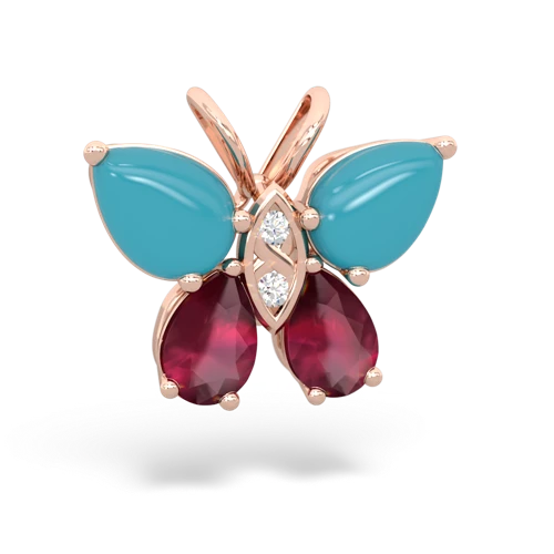 turquoise-ruby butterfly pendant