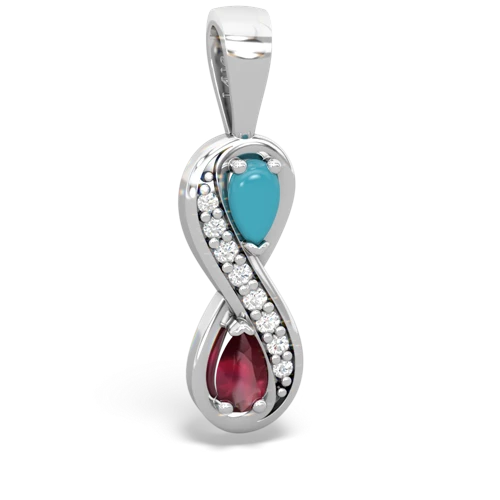 turquoise-ruby keepsake infinity pendant