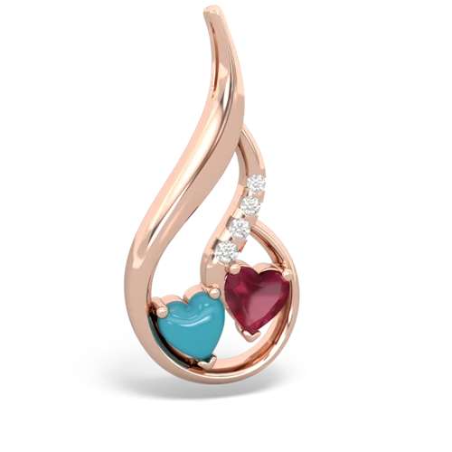 turquoise-ruby keepsake swirl pendant