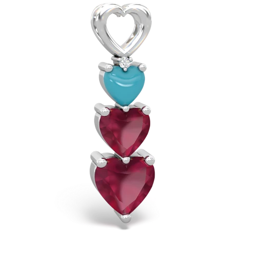 turquoise-ruby three stone pendant