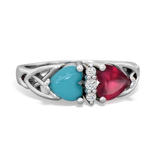 turquoise-ruby celtic ring