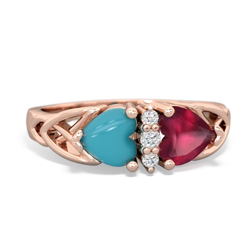 turquoise-ruby celtic ring
