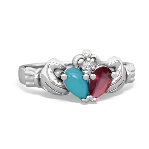 turquoise-ruby claddagh ring