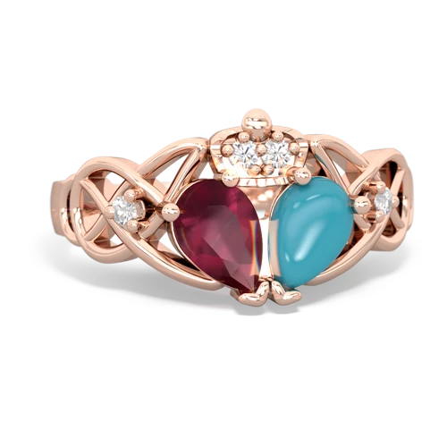 turquoise-ruby claddagh ring