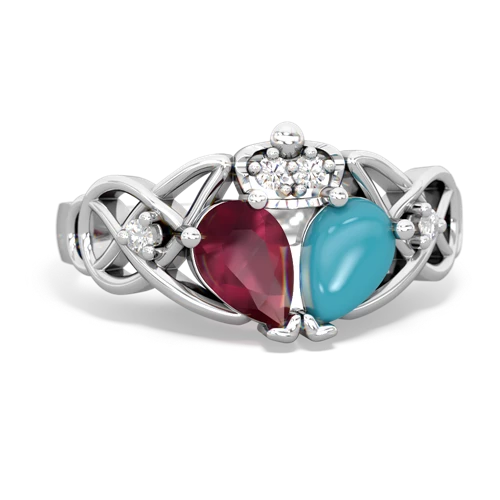 turquoise-ruby claddagh ring