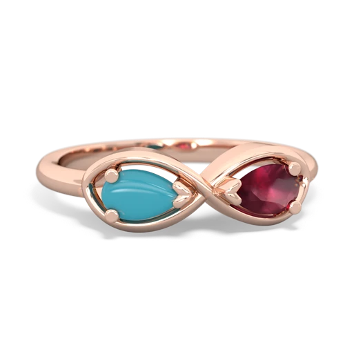 turquoise-ruby infinity ring