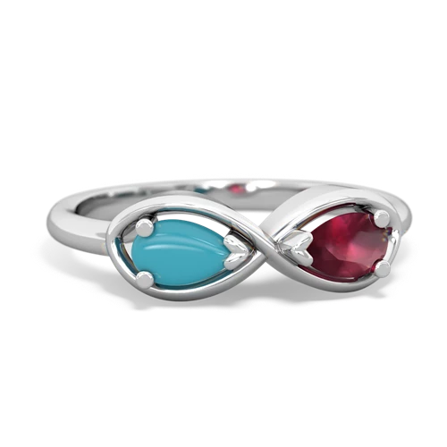 turquoise-ruby infinity ring