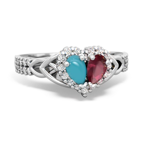 turquoise-ruby keepsake engagement ring