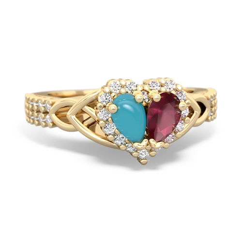 turquoise-ruby keepsake engagement ring