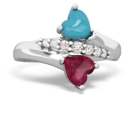 turquoise-ruby modern ring