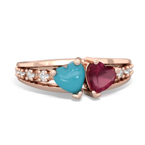 turquoise-ruby modern ring