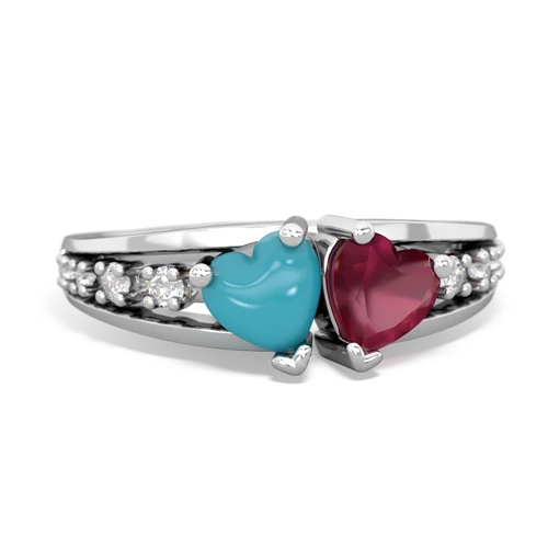 turquoise-ruby modern ring