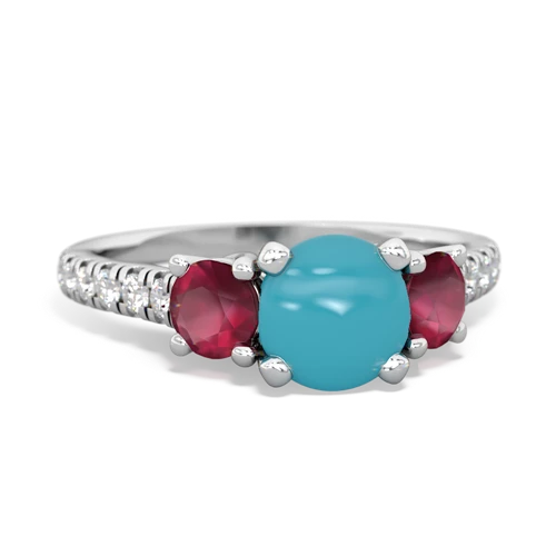 turquoise-ruby trellis pave ring