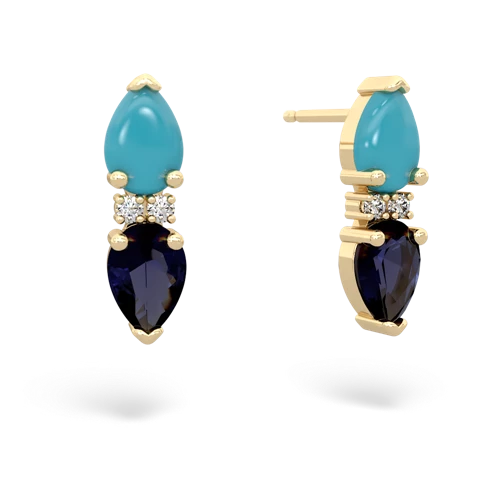 turquoise-sapphire bowtie earrings