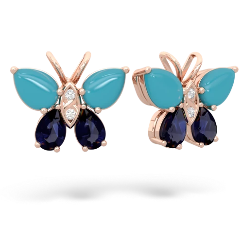 turquoise-sapphire butterfly earrings