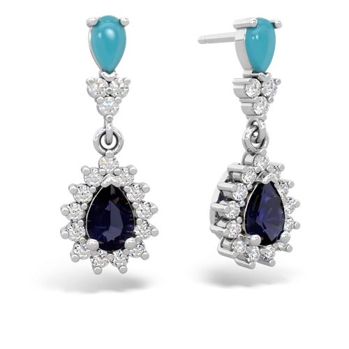 turquoise-sapphire dangle earrings