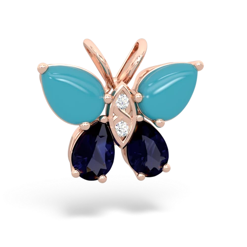 turquoise-sapphire butterfly pendant