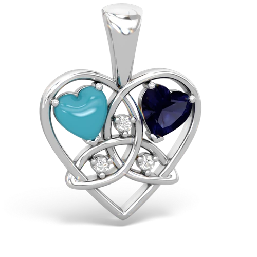 turquoise-sapphire celtic heart pendant