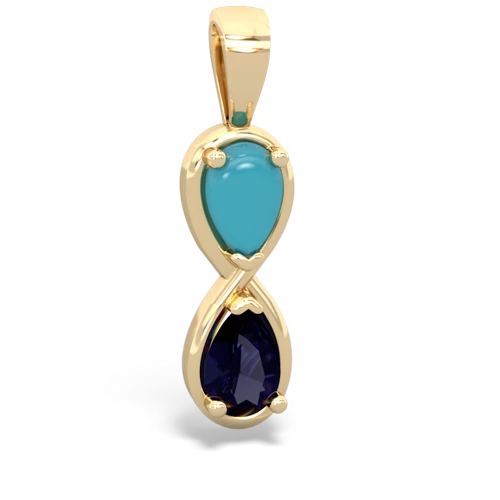 turquoise-sapphire infinity pendant