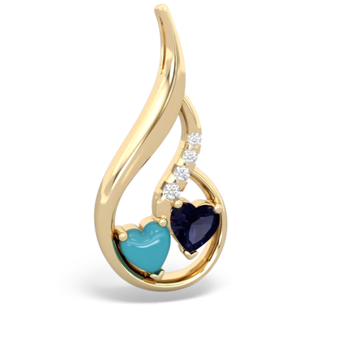turquoise-sapphire keepsake swirl pendant