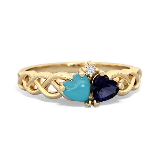 turquoise-sapphire celtic braid ring