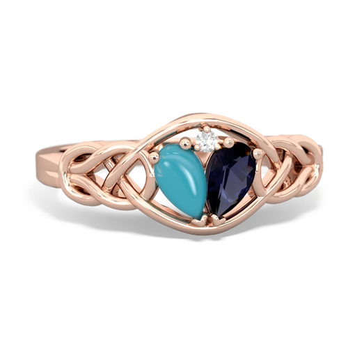 turquoise-sapphire celtic knot ring