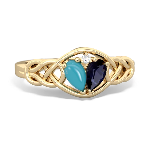 turquoise-sapphire celtic knot ring