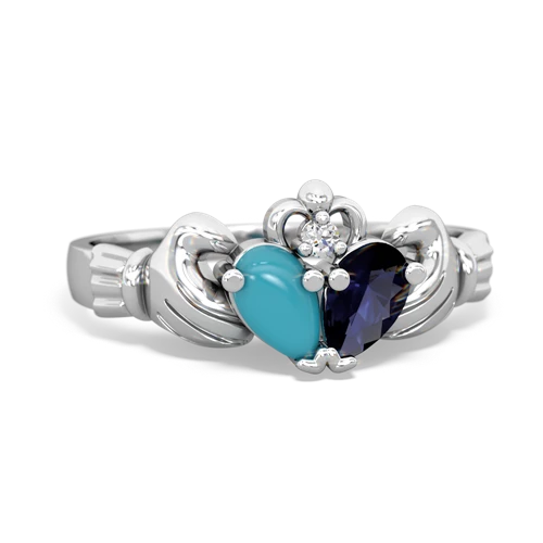 turquoise-sapphire claddagh ring