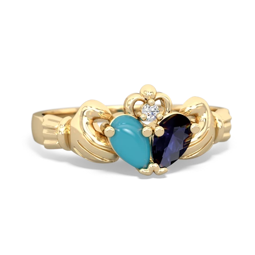 turquoise-sapphire claddagh ring