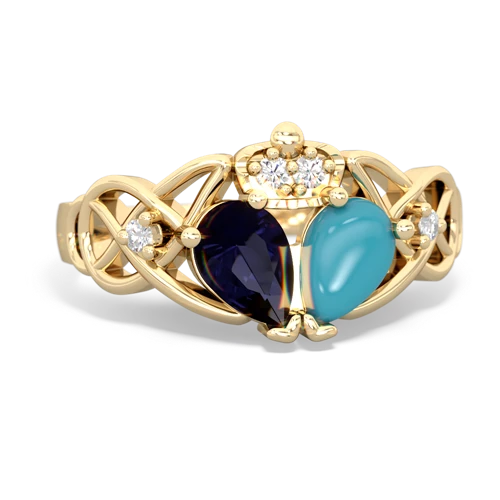 turquoise-sapphire claddagh ring