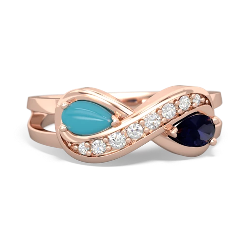 turquoise-sapphire diamond infinity ring