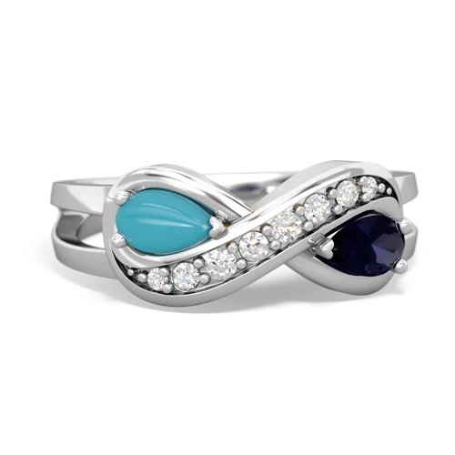 turquoise-sapphire diamond infinity ring