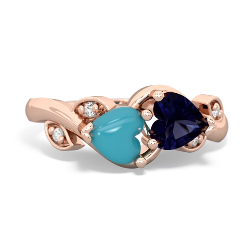turquoise-sapphire floral keepsake ring