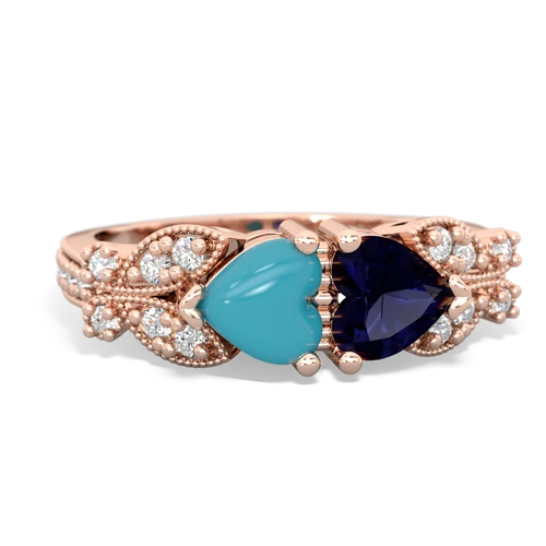 turquoise-sapphire keepsake butterfly ring