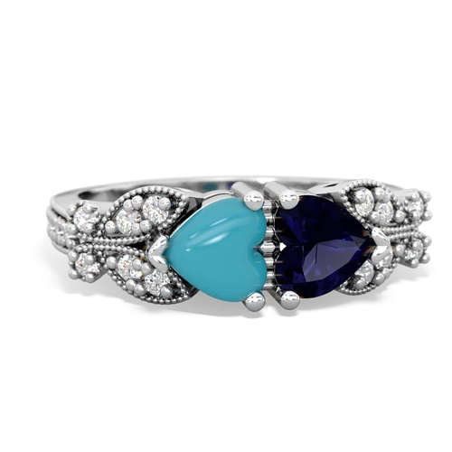 turquoise-sapphire keepsake butterfly ring